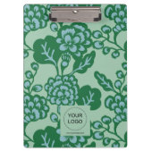 Groen en Blauw Levendig en Vet Bloempatroon Klembord (Voorkant)