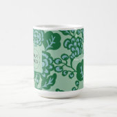 Groen en Blauw Levendig en Vet Bloempatroon Koffiemok (Center)