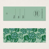 Groen en Blauw Levendig en Vet Bloempatroon Label Mini Visitekaartjes (Voorkant /achterkant)