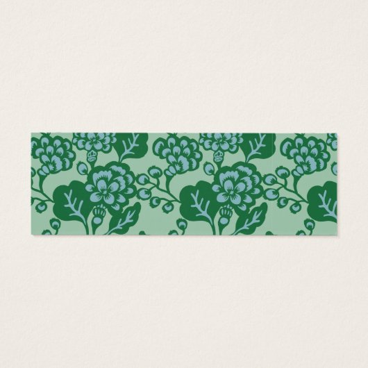 Groen en Blauw Levendig en Vet Bloempatroon Label Mini Visitekaartjes (Achterkant)
