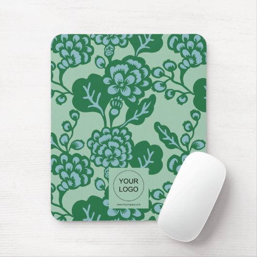 Groen en Blauw Levendig en Vet Bloempatroon Muismat (Met muis)