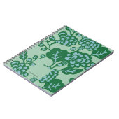 Groen en Blauw Levendig en Vet Bloempatroon Notitieboek (Linkerzijde)