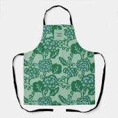 Groen en Blauw Levendig en Vet Bloempatroon Schort (Voorkant)