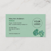 Groen en Blauw Levendig en Vet Bloempatroon Visitekaartje (Voorkant)