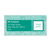 Groen en Blauw Levendig en Vet Bloempatroon Zelfinktende Stempel (Design)