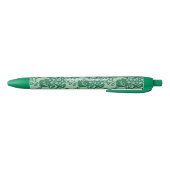Groen en Blauw Levendig en Vet Bloempatroon Zwarte Inkt Pen (Bodem)