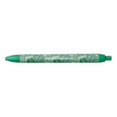 Groen en Blauw Levendig en Vet Bloempatroon Zwarte Inkt Pen (Voorkant)