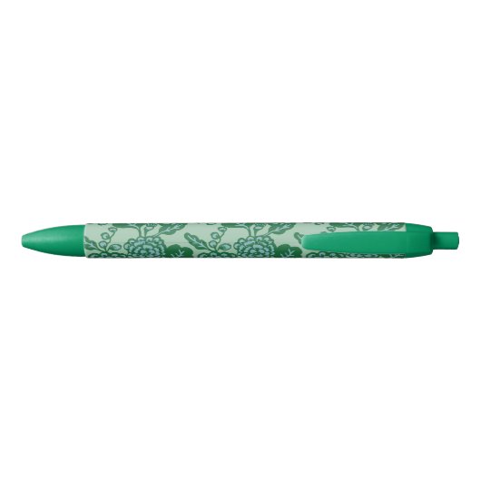 Groen en Blauw Levendig en Vet Bloempatroon Zwarte Inkt Pen (Achterkant)