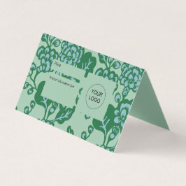 Groen en Blauw Levendig, Vet Bloempatroon Teken Visitekaartje