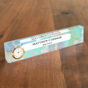 Groen en blauw Marble Classy Modern Personalized Naambordje