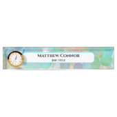 Groen en blauw Marble Classy Modern Personalized Naambordje (Voorkant)