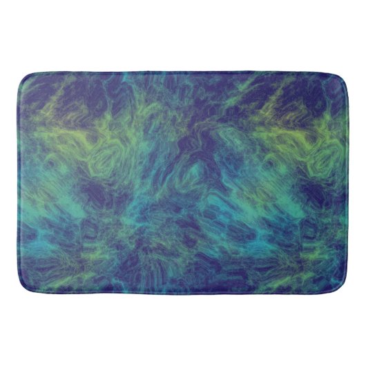 groen en blauw Marmer abstract Badmat (Voorkant)