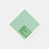 Groen en Blauw Mid Mod Chic Huwelijk Custom Servet (Hoek)