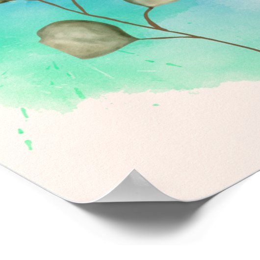 Groen en blauw minimalistisch Poster (Hoek)