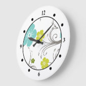 Groen en blauw modern ventilatorontwerp grote klok (Hoek)