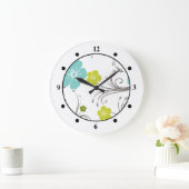 Groen en blauw modern ventilatorontwerp grote klok (Huis)