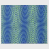 Groen en blauw Moiré Stripes - Trippy Abstract Cadeaupapier (Vlak)