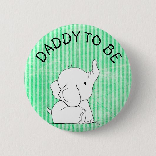 Groen en blauw olifant Baby shower Pin Pap om te w Ronde Button 5,7 Cm (Voorkant)