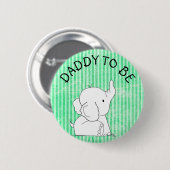 Groen en blauw olifant Baby shower Pin Pap om te w Ronde Button 5,7 Cm (Voorkant /achterkant)