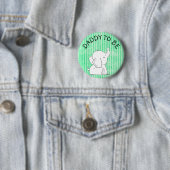 Groen en blauw olifant Baby shower Pin Pap om te w Ronde Button 5,7 Cm (In situ)