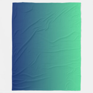 Groen en blauw ombre fleece deken