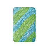 Groen en blauw palm lederen patroonplaat badmat (Voorkant Verticaal)