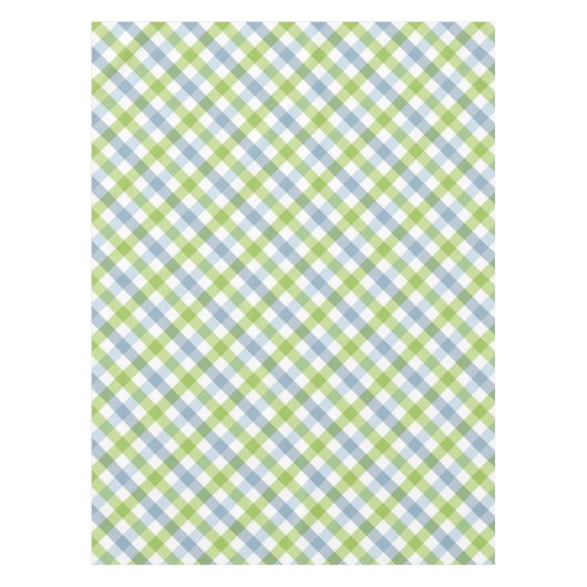 Groen En Blauw Pastel Gekruist Geruit Tafelkleed (Voorkant)