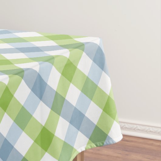 Groen En Blauw Pastel Gekruist Geruit Tafelkleed (Voorbeeld)