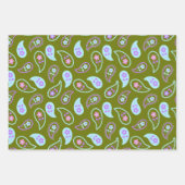 Groen en blauw patroonpatroon inpakpapier vel (Voorkant)