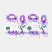 Groen en Blauw Peacock | Paarse Waterverf bloemen Bedankdoosjes (Uitgevouwen)