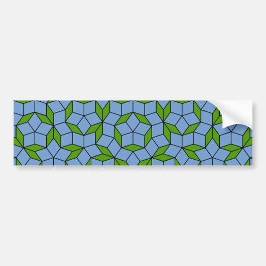 Groen en blauw Penrose Rhombus Patroon Bumpersticker (Voorkant)