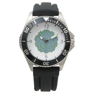Groen en blauw Penrose Rhombus Patroon Horloge