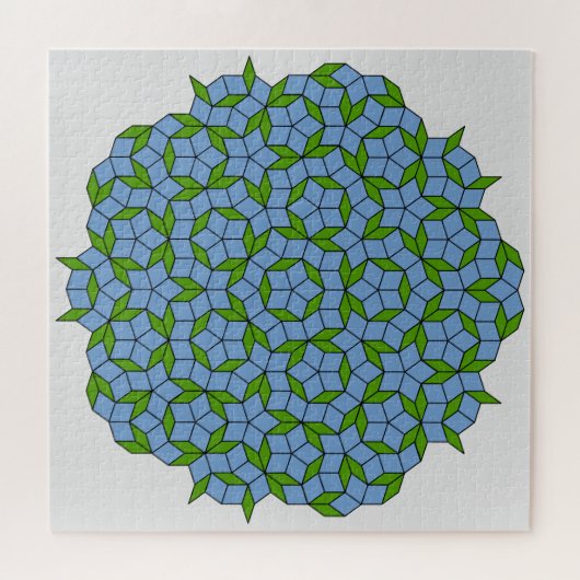 Groen en blauw Penrose Rhombus Patroon Legpuzzel (Horizontaal)