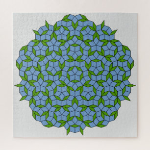 Groen en blauw Penrose Rhombus Patroon Legpuzzel
