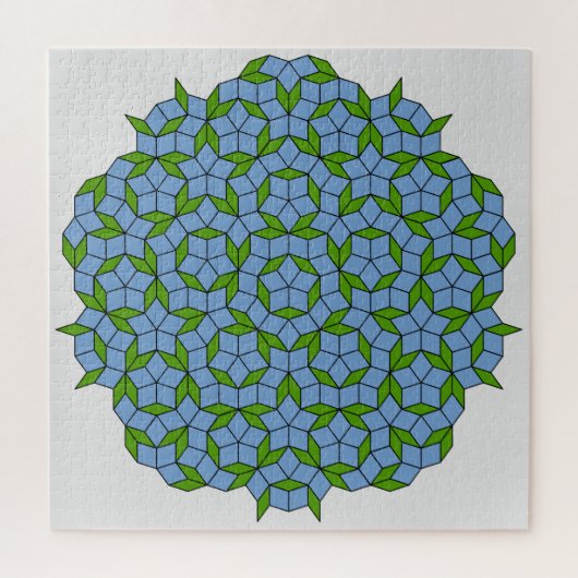 Groen en blauw Penrose Rhombus Patroon Legpuzzel (Verticaal)