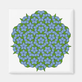 Groen en blauw Penrose Rhombus Patroon Magneet