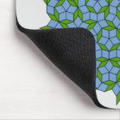 Groen en blauw Penrose Rhombus Patroon Muismat (Hoek)