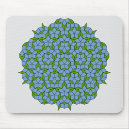 Groen en blauw Penrose Rhombus Patroon Muismat