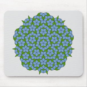 Groen en blauw Penrose Rhombus Patroon Muismat