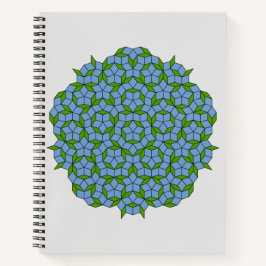Groen en blauw Penrose Rhombus Patroon Notitieboek