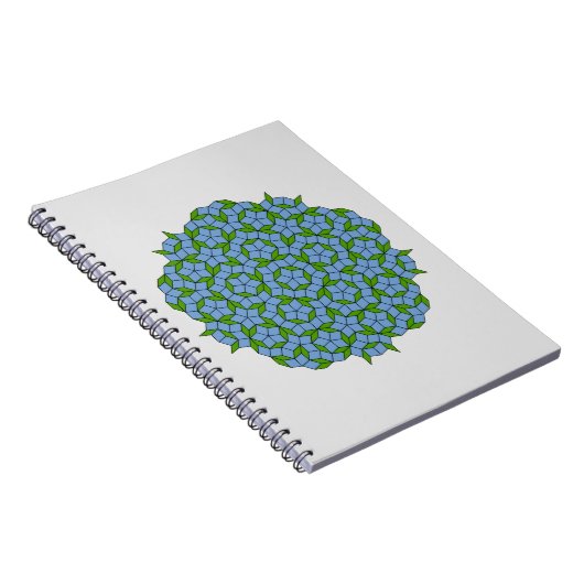 Groen en blauw Penrose Rhombus Patroon Notitieboek (Rechterzijde)