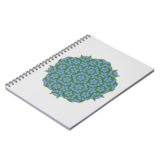 Groen en blauw Penrose Rhombus Patroon Notitieboek (Linkerzijde)
