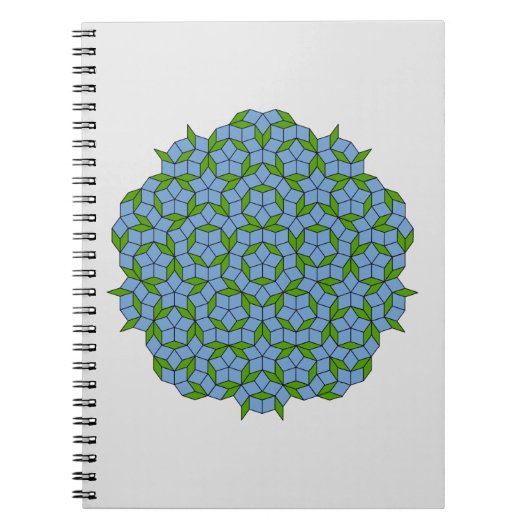 Groen en blauw Penrose Rhombus Patroon Notitieboek (Voorkant)