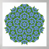 Groen en blauw Penrose Rhombus Patroon Poster (Voorkant)