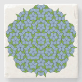 Groen en blauw Penrose Rhombus Patroon Stenen Onderzetter (Voorkant)
