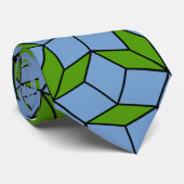 Groen en blauw Penrose Rhombus Patroon Stropdas (Opgerold)