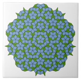 Groen en blauw Penrose Rhombus Patroon Tegeltje