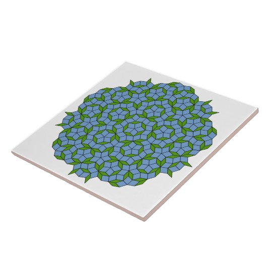 Groen en blauw Penrose Rhombus Patroon Tegeltje (Zijkant)