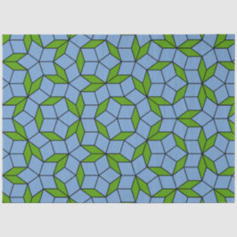 Groen en blauw Penrose Rhombus Patroon Tissuepapier