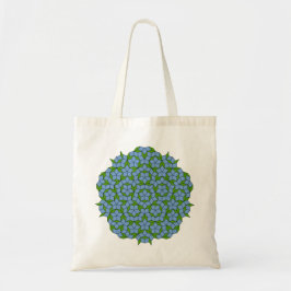 Groen en blauw Penrose Rhombus Patroon Tote Bag